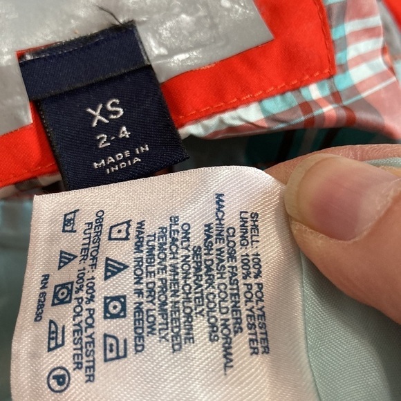 Lands End Jacket Orange Button Up Trench Coat Size 2-4 - Picture 13 of 14